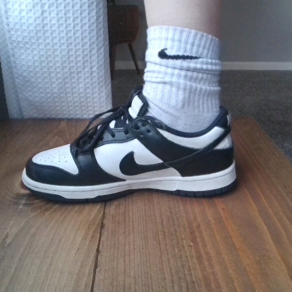 Black and white Nike shoes